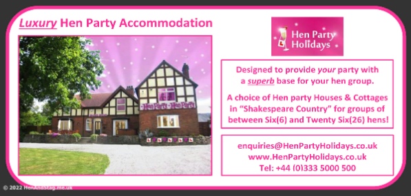 Please use this link to see details of the many great properties that you could hire for YOUR Hen event around Stratford Upon Avon.